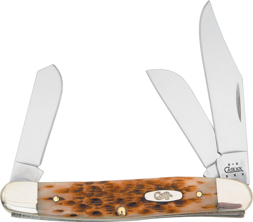 Case Large Stockman Amber Bone