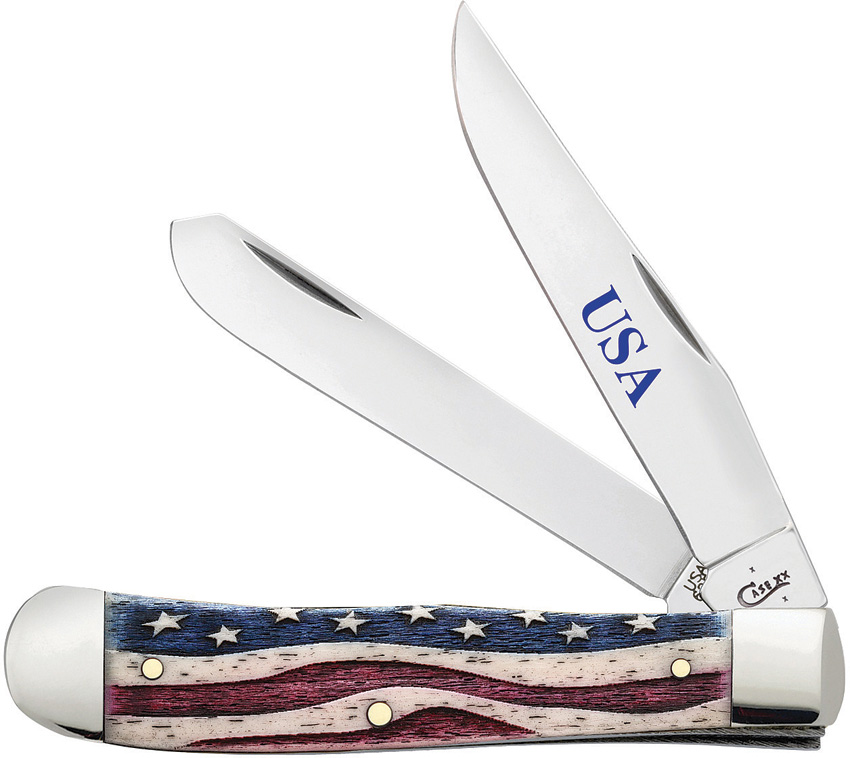 Case Patriotic Trapper Smooth Bone